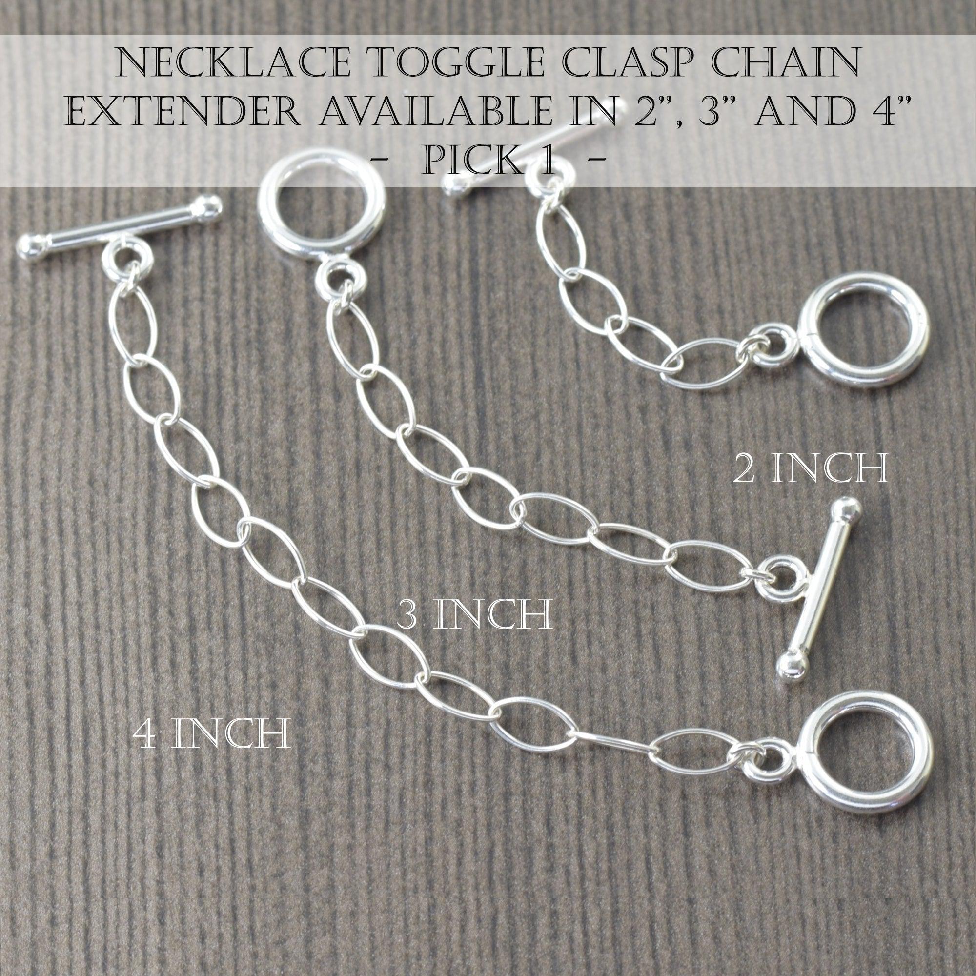 Sterling silver necklace extensions for toggle clasp, in 2-5 inches - South  Paw Studios Handcrafted Designer Jewelry